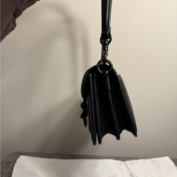 Coach Black Pebbled Leather Tabby 20 - Picture 3 of 9